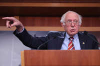 Senate Budget Committee Chairman Bernie Sanders holds a news conference at the U.S. Capitol on November 3, 2021.