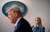 White House Advisor Ivanka Trump looks on as President Donald Trump speaks at the White House in Washington, D.C., on March 20, 2020.