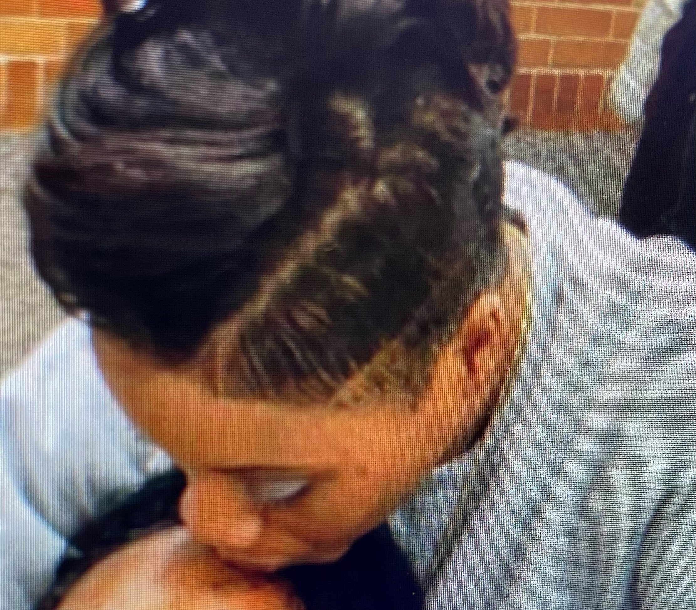 DeBraca Harris kisses the top of her youngest son's head at Logan Correctional Center during a 2019 visit.
