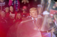 Former President Donald speaks to a crowd a rally at the Montgomery County Fairgrounds on January 29, 2022, in Conroe, Texas.