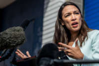 Rep. Alexandria Ocasio-Cortez speaks during a news conference