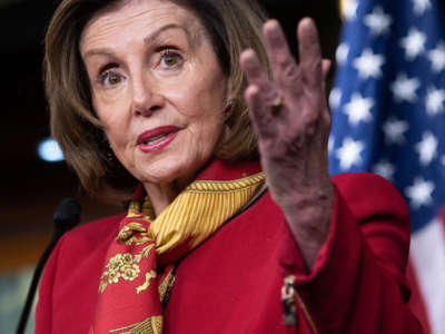 Speaker of the House Nancy Pelosi speaks during her weekly press conference on Capitol Hill in Washington, D.C., on February 9, 2022.