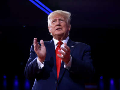 Former President Donald Trump speaks during the Conservative Political Action Conference (CPAC) at The Rosen Shingle Creek on February 26, 2022, in Orlando, Florida.