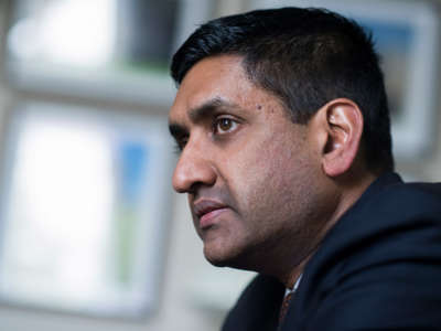 Rep. Ro Khanna is interviewed in his Cannon Building office on April 10, 2019.