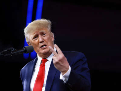 Former President Donald Trump speaks during the Conservative Political Action Conference at The Rosen Shingle Creek on February 26, 2022, in Orlando, Florida.