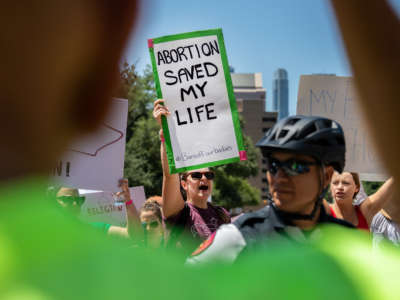 Abortion-rights supporters face anti-abortion protesters at a rally for reproductive rights at the Texas Capitol on May 14, 2022, in Austin, Texas.