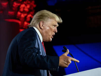 Former President Donald Trump gives the keynote address at the Faith & Freedom Coalition at the Gaylord Opryland Resort & Convention Center on June 17, 2022, in Nashville, Tennessee.
