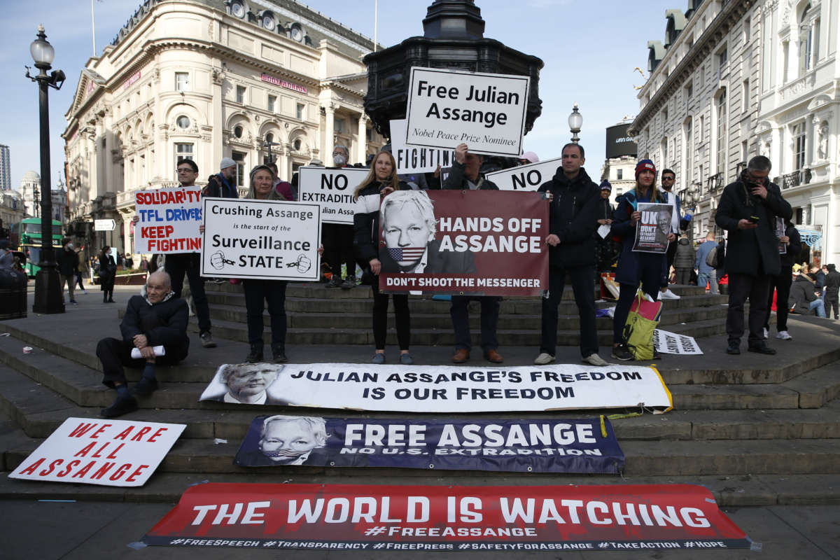 Julian Assange Supporters Protest In Central London