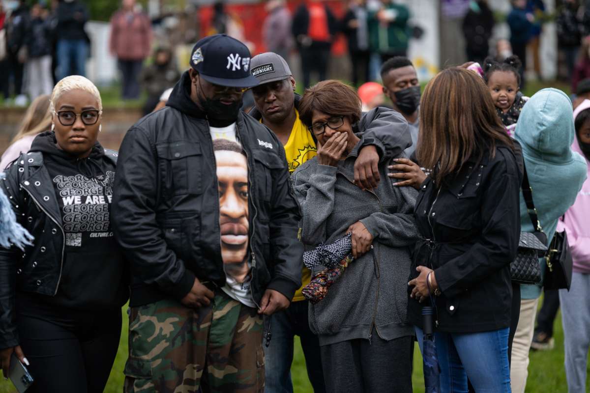 Family members of George Floyd gather to mourn on the second anniversary of police killing of him in Minneapolis, Minnesota, on May 25, 2022.