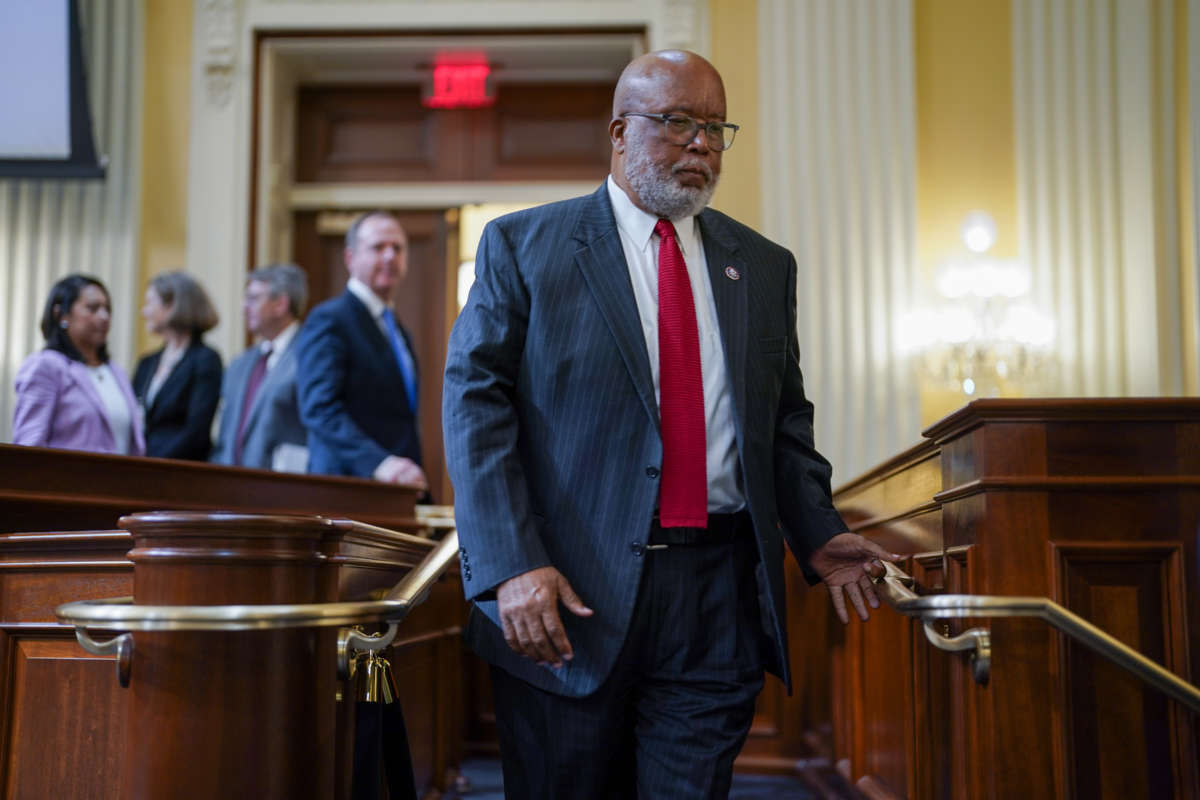 Rep. Bennie Thompson is seen during a House Select Committee to Investigate the January 6th hearing in the Cannon House Office Building on June 16, 2022, in Washington, D.C.