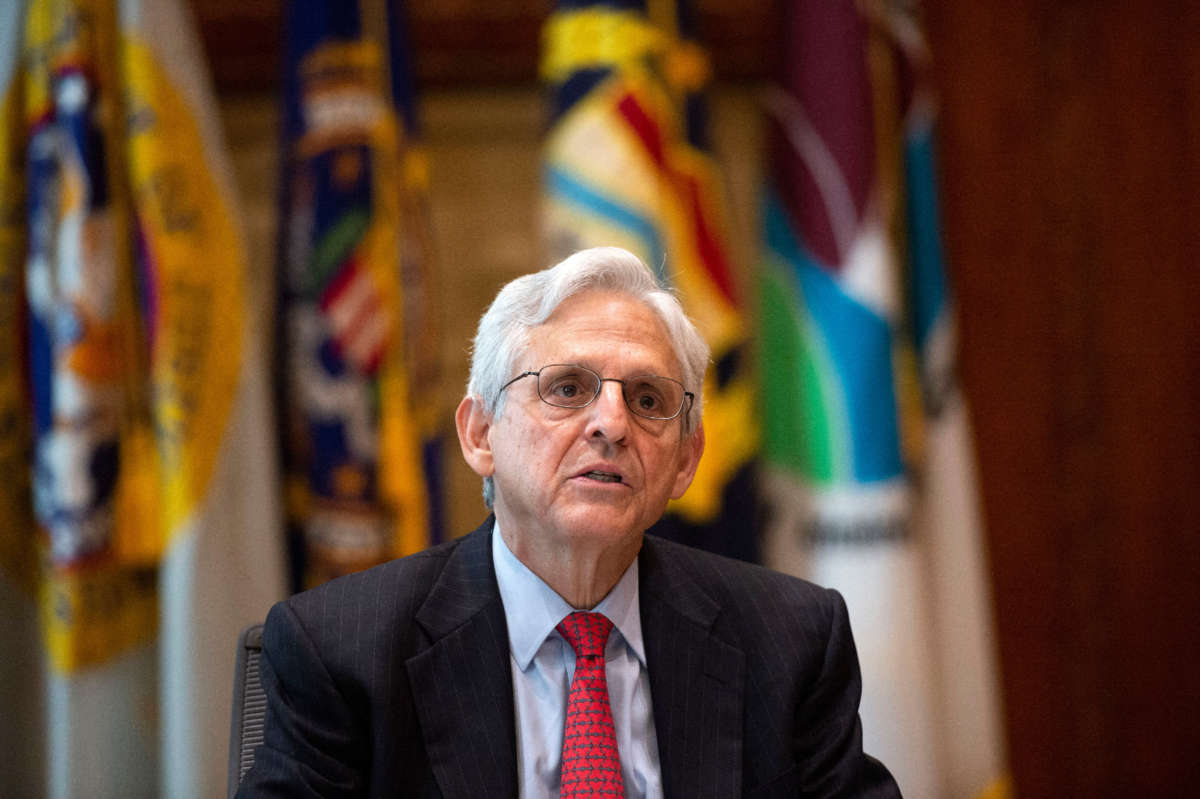 Attorney General Merrick Garland speaks at the Department of Justice in Washington, D.C., on July 6, 2022.