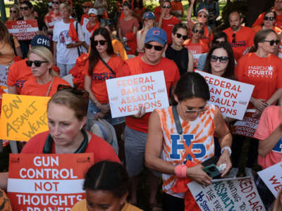 Uvalde and Highland Park mass shootings survivors, families and supporters rally on Capitol Hill in Washington, D.C., calling for stricter gun controls on July 13, 2022.