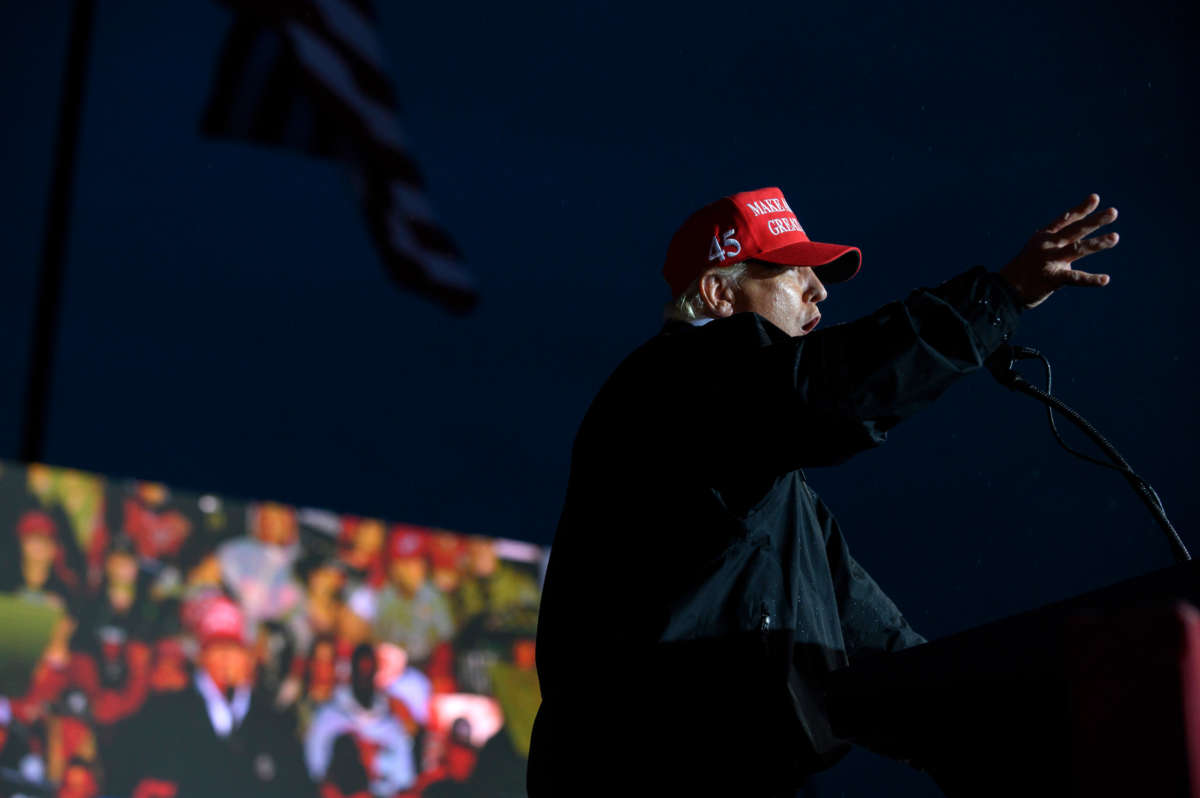 Former President Donald Trump speaks during a rally at the Westmoreland County Fairgrounds on May 6, 2022, in Greensburg, Pennsylvania.
