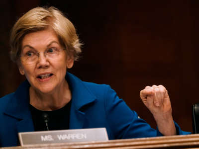 Senator Elizabeth Warren (D-Massachusetts) speaks during a hearing on Capitol Hill in Washington, U.S., May 10, 2022.
