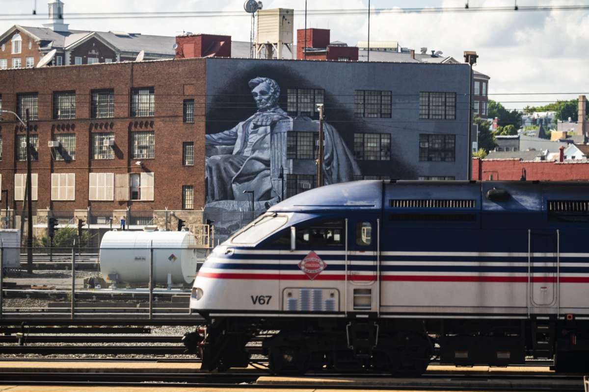 A mural of Abraham Lincoln is seen in the Eckington neighborhood of Washington, D.C., on Monday, August 22, 2022.
