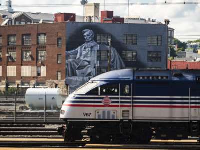 A mural of Abraham Lincoln is seen in the Eckington neighborhood of Washington, D.C., on Monday, August 22, 2022.