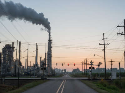 Smoke billows from one of many chemical plants in the area around Baton Rouge, Louisiana, on October 12, 2013.