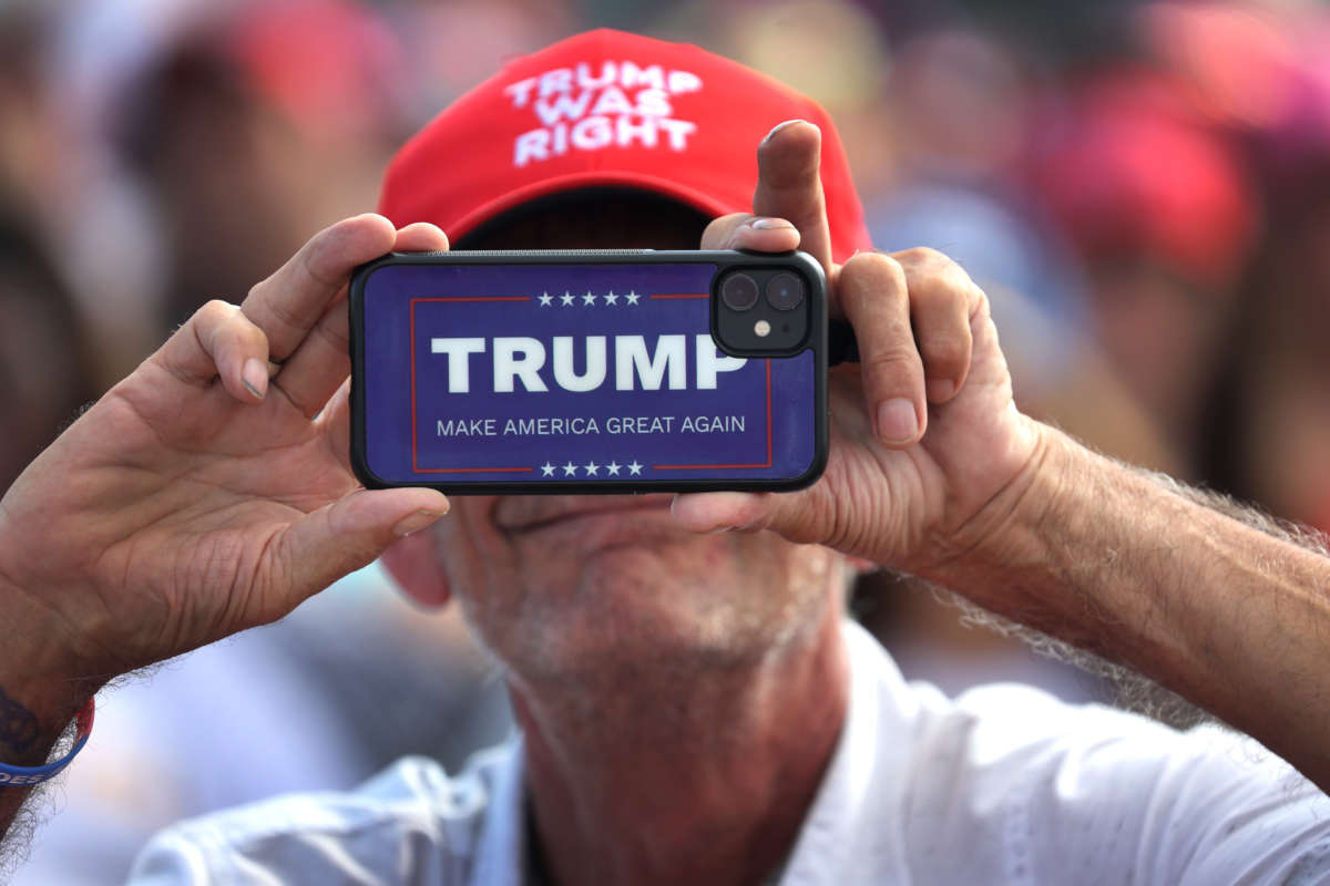 Guests attend a rally with former President Donald Trump on August 5, 2022, in Waukesha, Wisconsin.