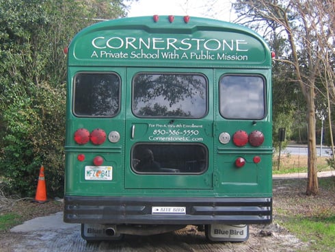 Cornerstone Learning Community’s Big Green Bus