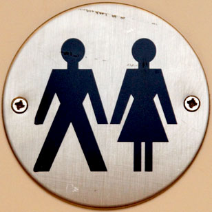 Sign with male and female figures