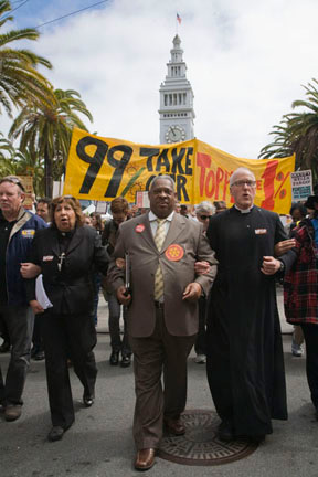 Demonstrators confront Wells Fargo Shareholders