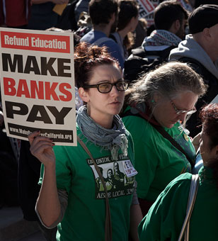 AFSCME (American Federation of State, County, and Municipal Employees) Local 3299 demonstrate in November, 2011. 