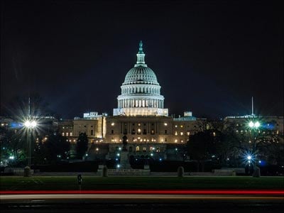 Washington DC Capitol Building at night