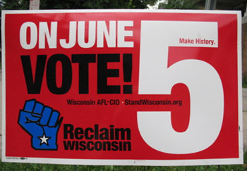 Wisconsin Governor recall sign.