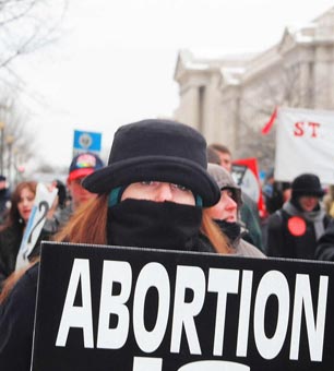 Protesters at a pro-life march