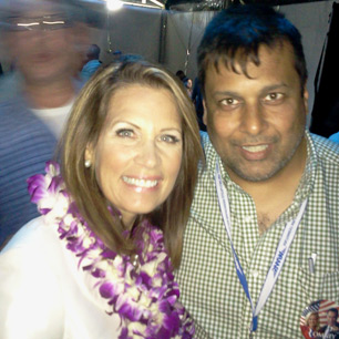 The author with Rep. Michele Bachmann.