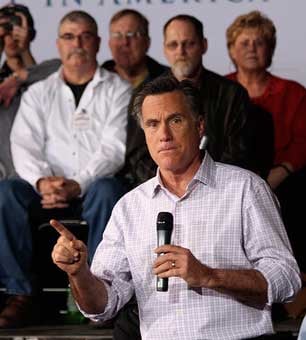 Former Massachusetts Gov. Mitt Romney speaks at a town hall event in Dayton, Ohio, on March 3, 2012.