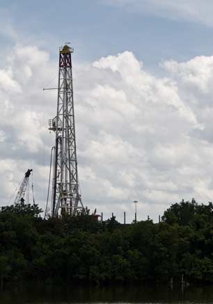 Natural gas drilling in Shreveport, Louisiana.