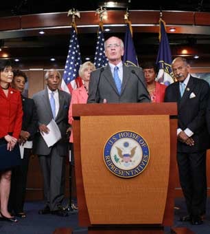 The Congressional Progressive Caucus holds a news conference, August 1, 2012.
