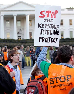 Keystone XL Pipeline Protest at the White House, November 6, 2011.