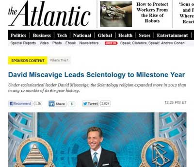 Screengrab of Scientology-sponsored content on the Atlantic website. (Screengrab: FAIR)