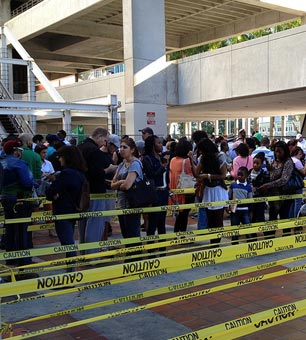 Miami voters waiting in a three hour line for early voting, November 3, 2012. 
