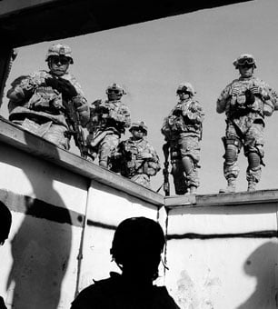 U.S. Army Soldiers training at Camp Buerhing, Kuwait, Feb. 14, 2010, in preparation for a security mission prior to deploying to Iraq.