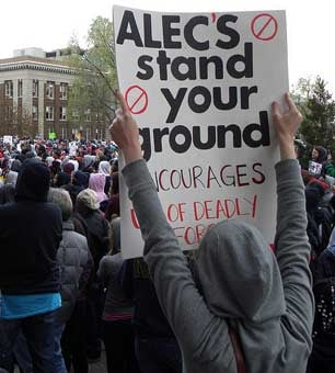 Thousands gathered at the University of Minnesota to call for legal action in response to the death of Trayvon Martin, March 29, 2012. Many demonstrated against ALEC for their Stand Your Ground bill. 