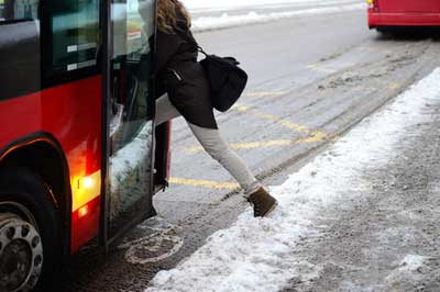 Getting on bus