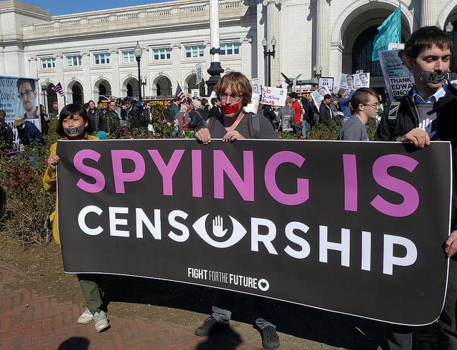 Rally and March in Washington DC Against Mass Surveillance, October 26, 2013. (Photo: Susan Melkisethian)