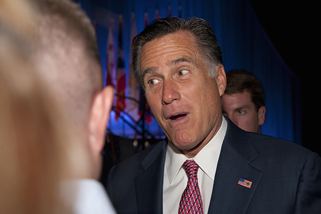 11 September, 2012: Mitt Romney speaks to supporters during his failed 2012 presidential campaign. Romney was a proponent of regressive tax policies that would favor the rich. (Photo via Shutterstock)