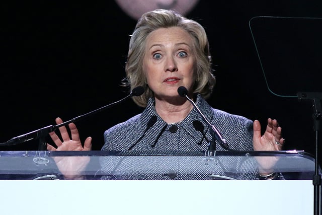 Hillary Clinton speaks during the Step It Up For Gender Equality event in New York City on March 10, 2015. (Photo via Shutterstock)