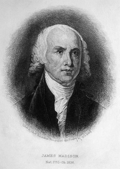 Former US President James Madison. (Image via Shutterstock)