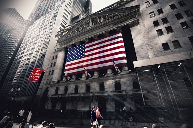 The New York Stock Exchange on Wall Street, New York City.