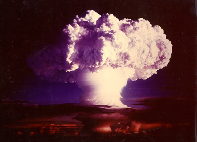U.S. nuclear weapon test MIKE of Operation Ivy, 31 Oct 1952, the first test of a thermonuclear weapon (hydrogen bomb). (Photo: courtesy of National Nuclear Security Administration / Nevada Field Office)
