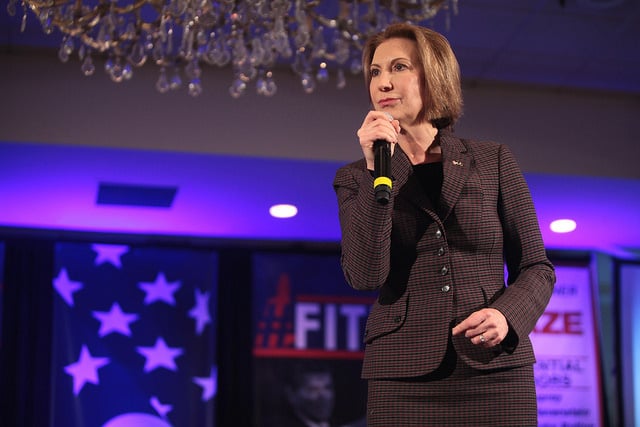 Carly Fiorina speaking with attendees at the 2016 First in the Nation Town Hall in Nashua, New Hampshire. (Photo: Gage Skidmore)