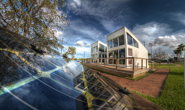 Florida International University Solar House at Engineering Campus. Florida has two solar power initiatives on the ballot this year - a serious, progressive one and one that's a deceptive giveaway to big carbon.