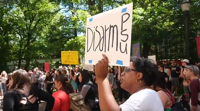 Students at Portland State University are organizing to disarm campus police, while linking their campaign with the nationwide Black Lives Matter movement.