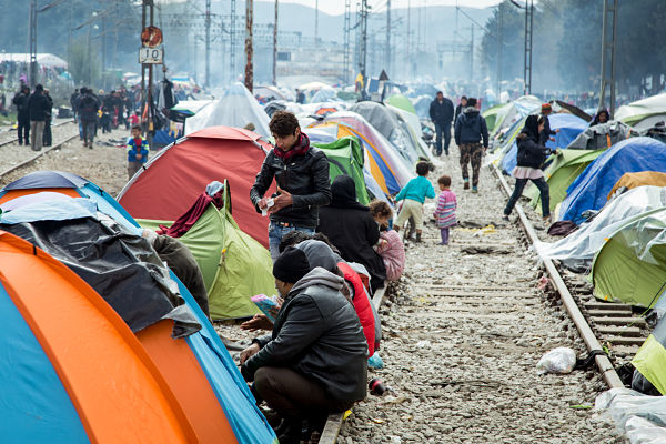 Idomeni refugee camp in greece