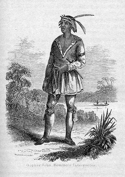 An engraving of John Horse, leader of the Black Seminoles. (Image: N. Orr)